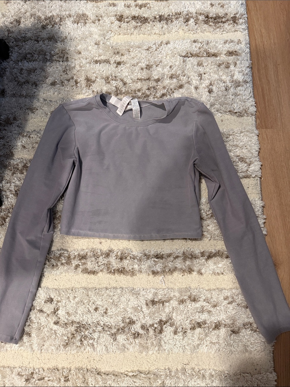 ALO Yoga Long Sleeve Cropped Top - Gray